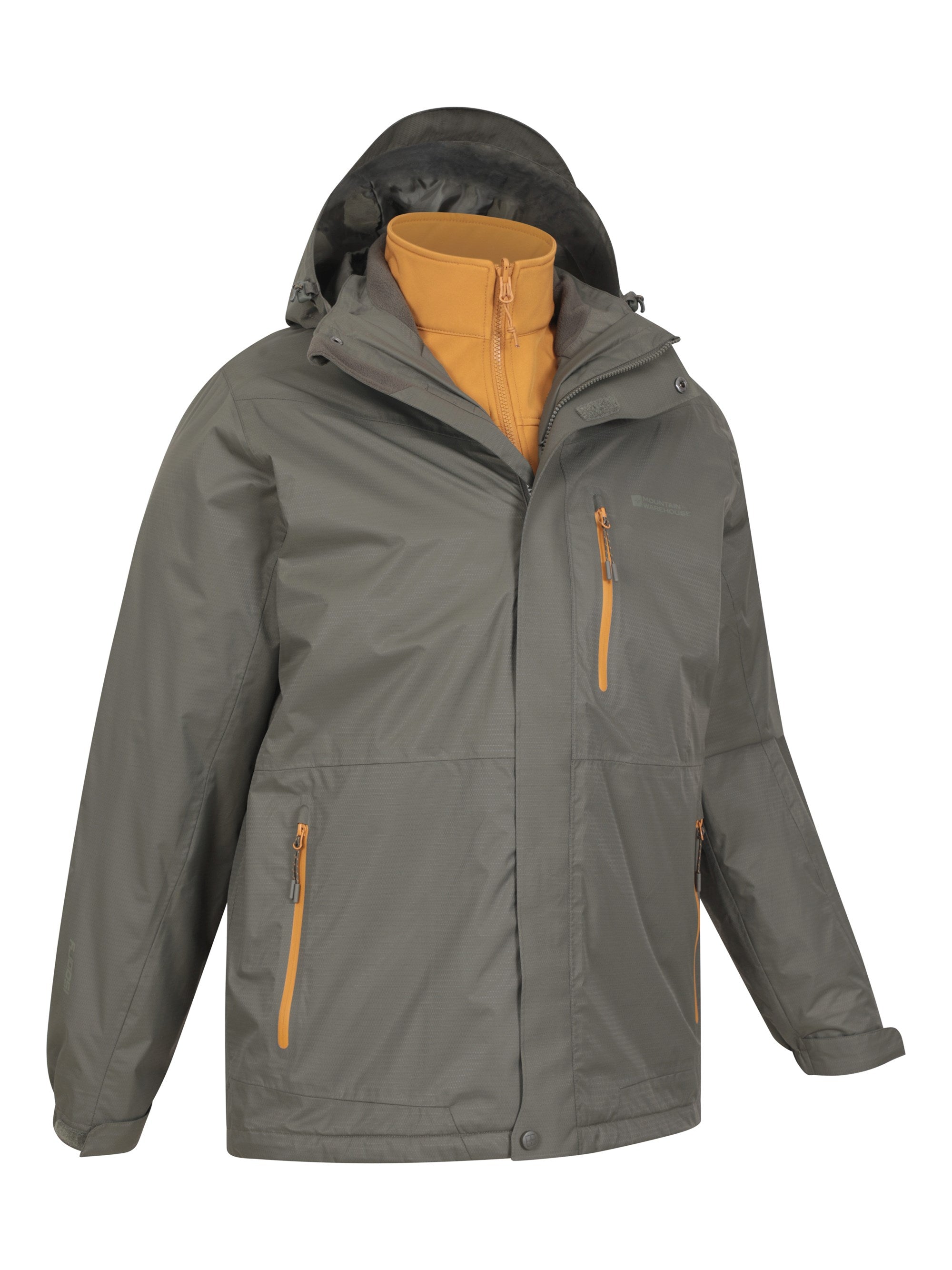 Mountain Warehouse Bracken Extreme Mens 3 In 1 Rain Jacket