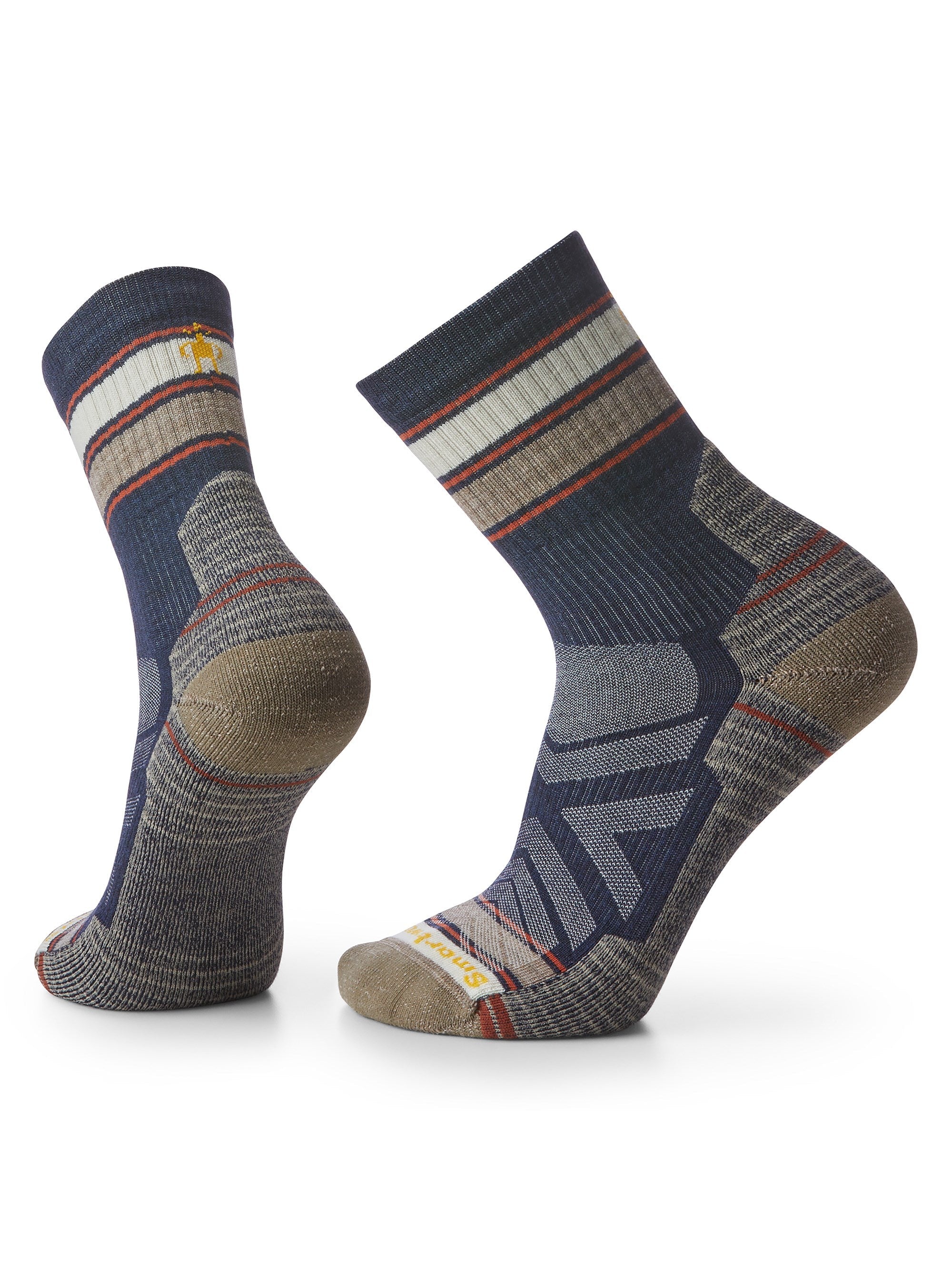 Smartwool Mens Hike Light Cushion Striped Mid Crew Socks