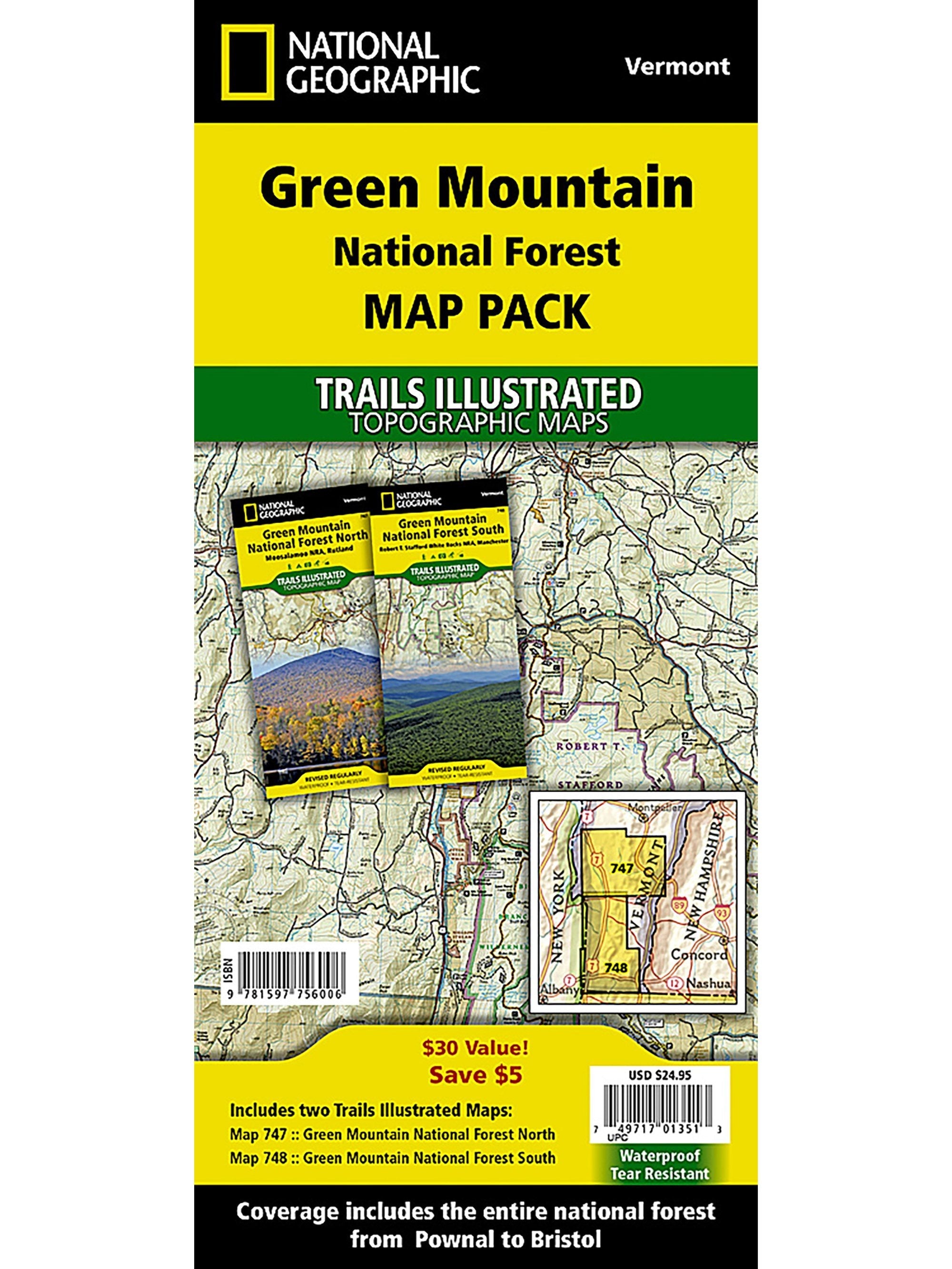 National Geographic Green Mountain National Forest [Map Pack Bundle]