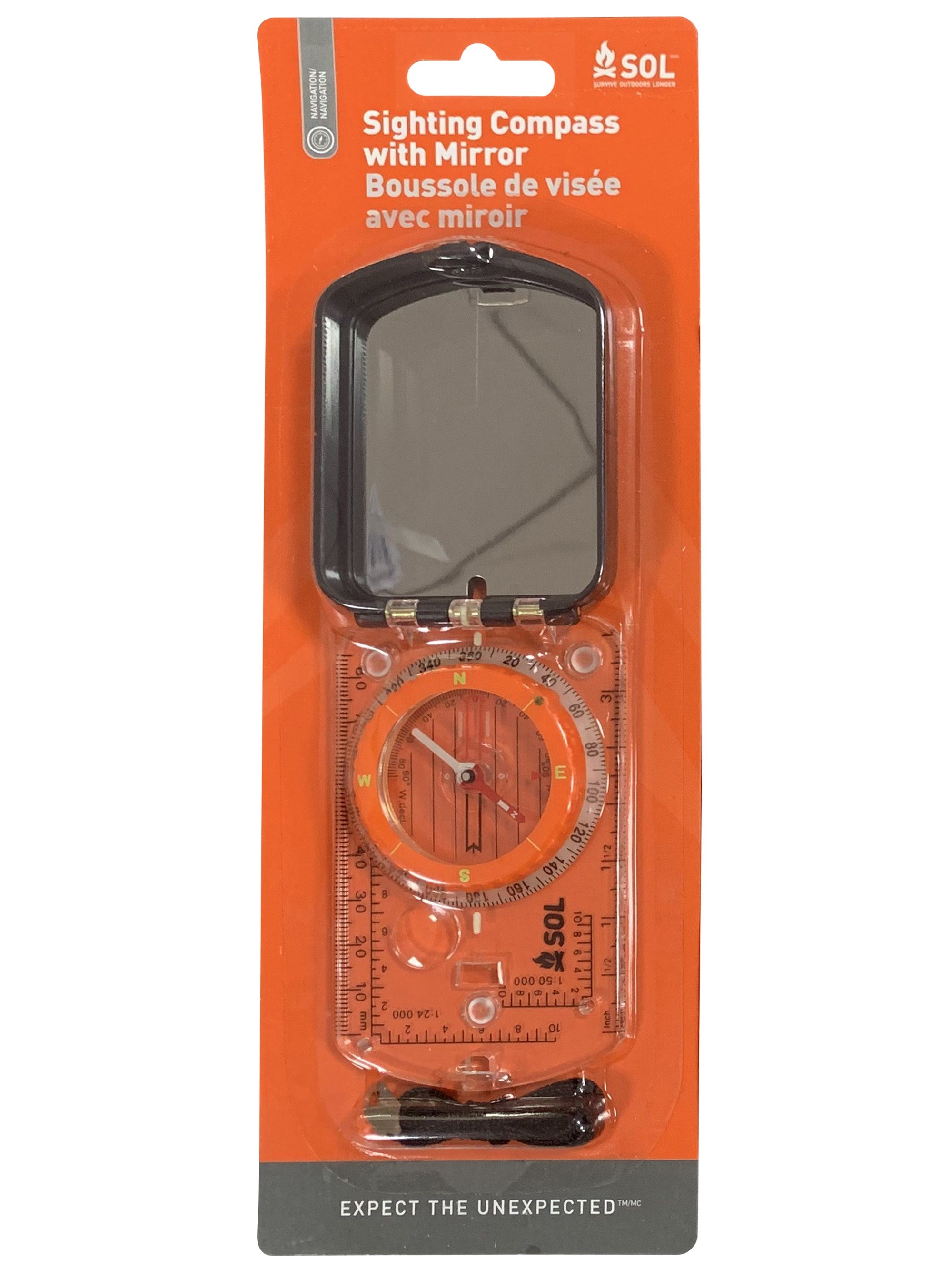 SOL Sighting Compass With Mirror