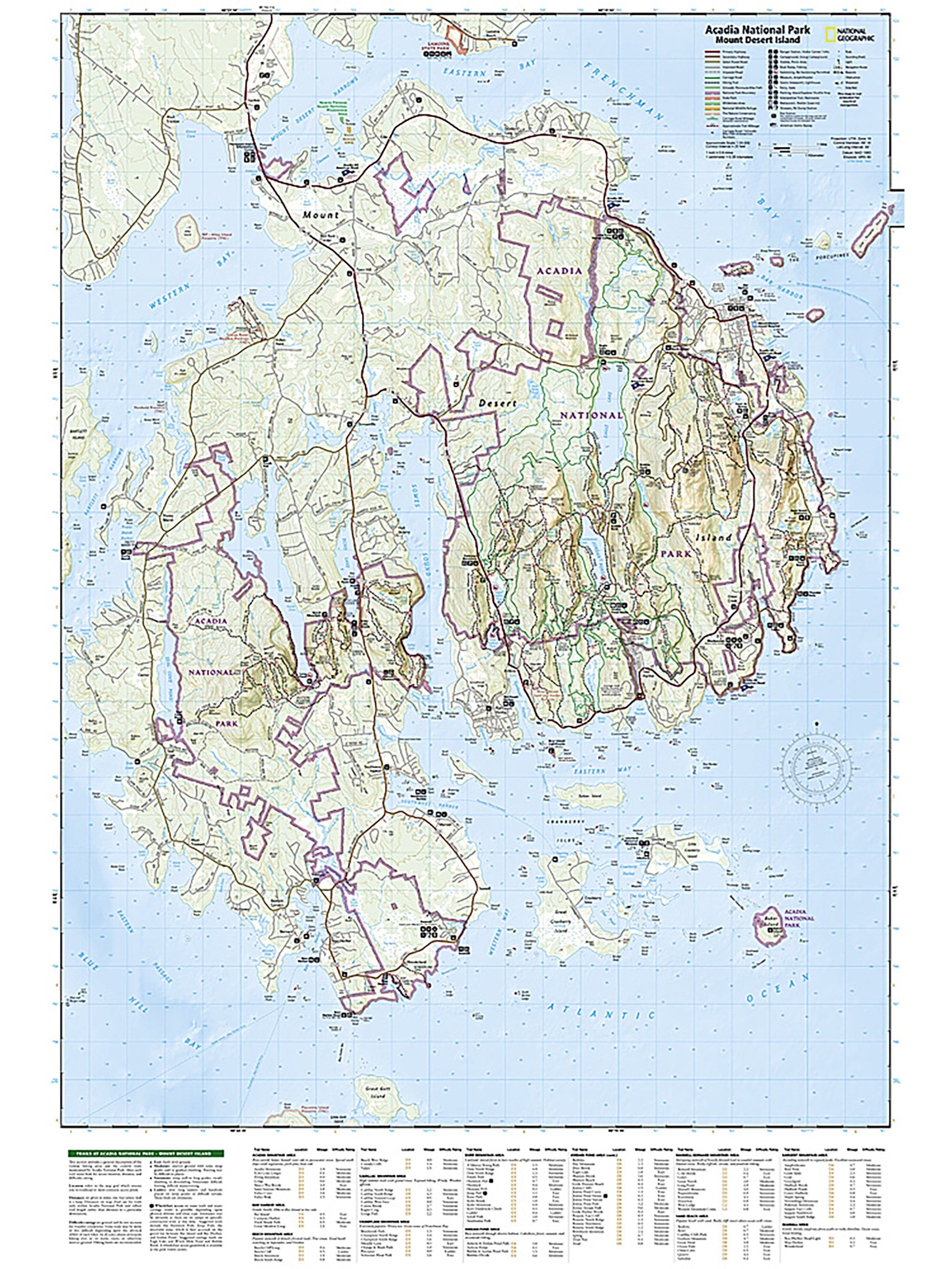 National Geographic Acadia National Park Map
