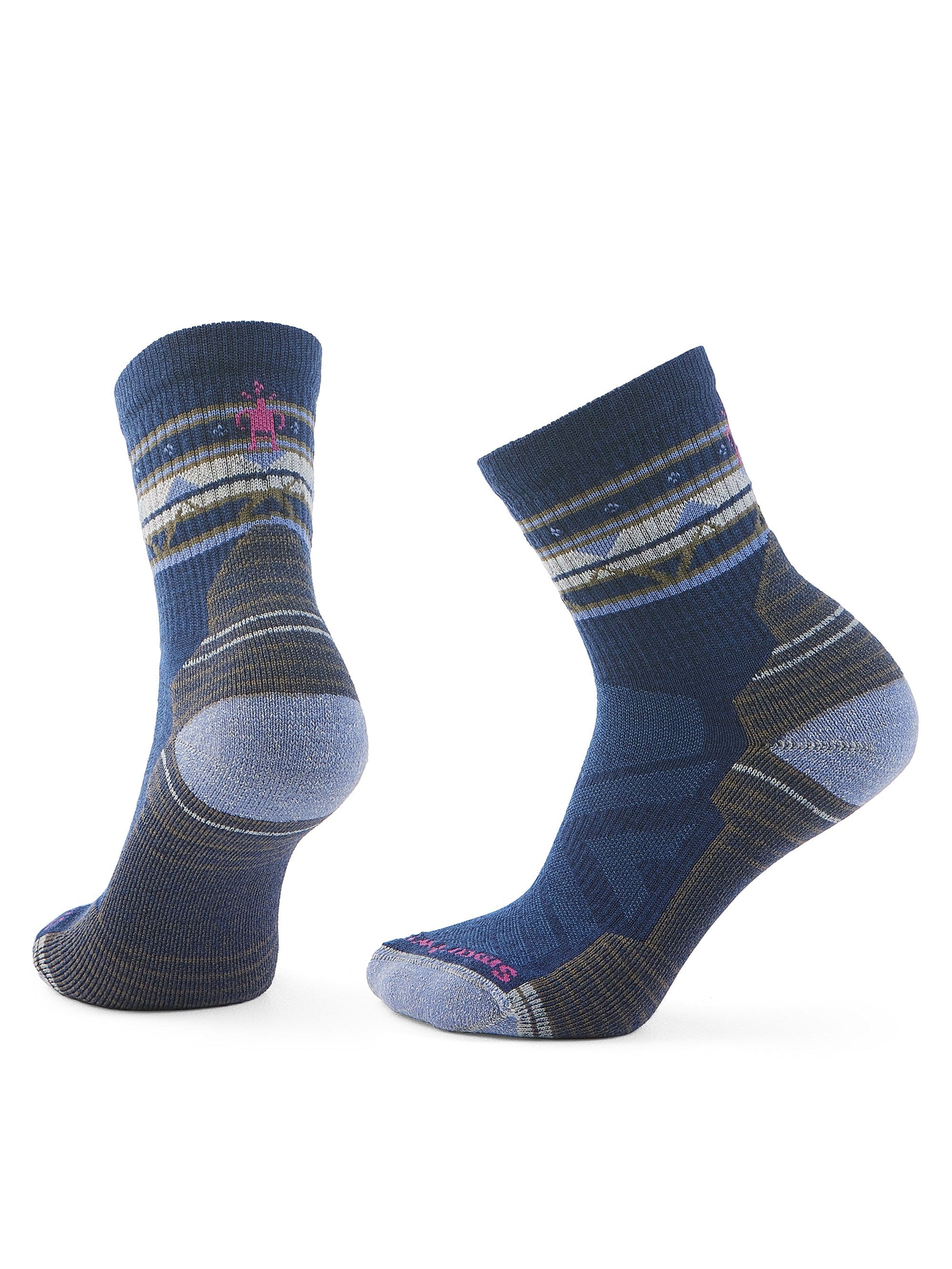 Smartwool Womens Hike Light Cushion Zig Zag Valley Mid Crew Socks