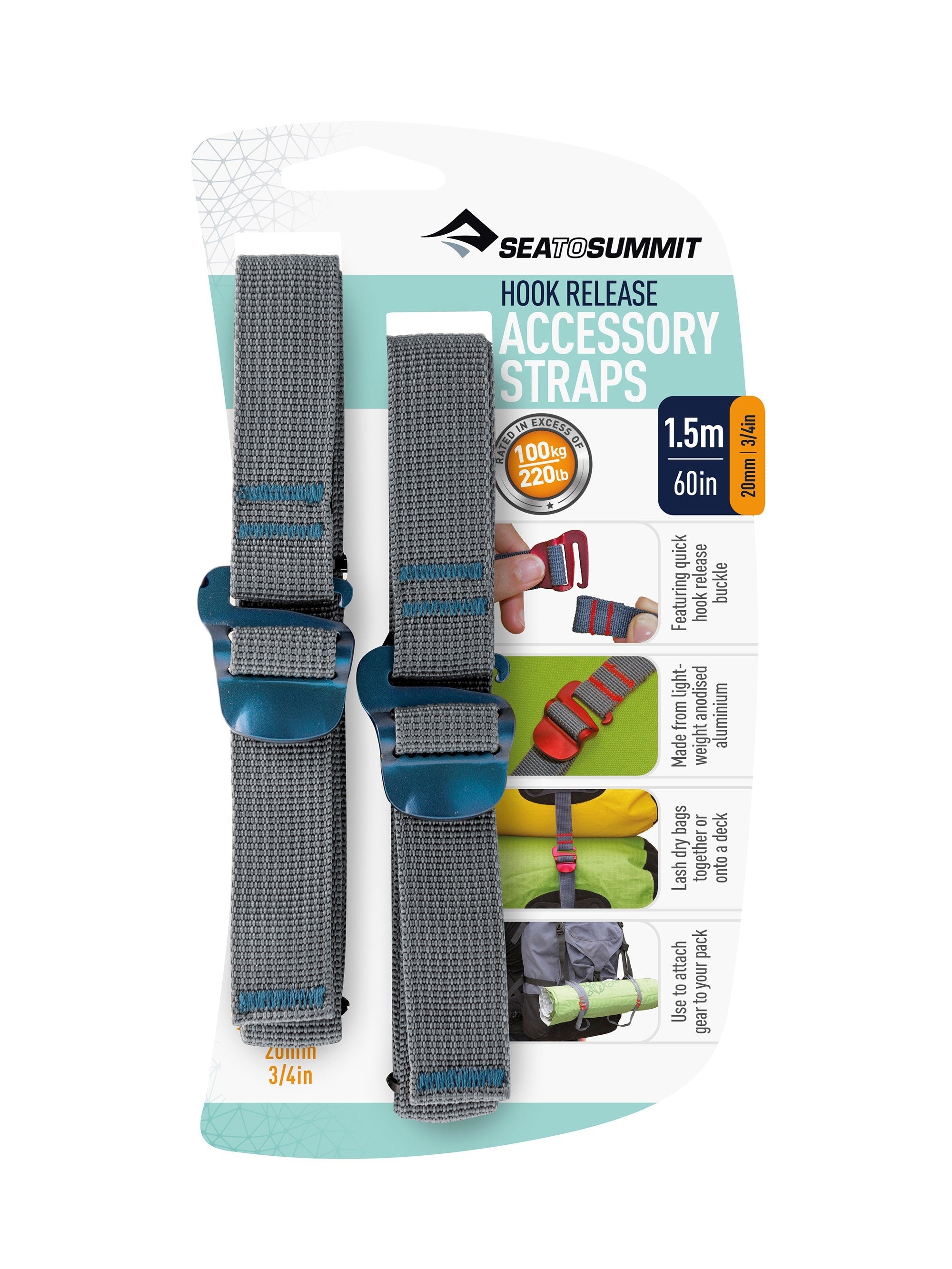 Accessory Straps with Hook Release (2-straps) - 60in