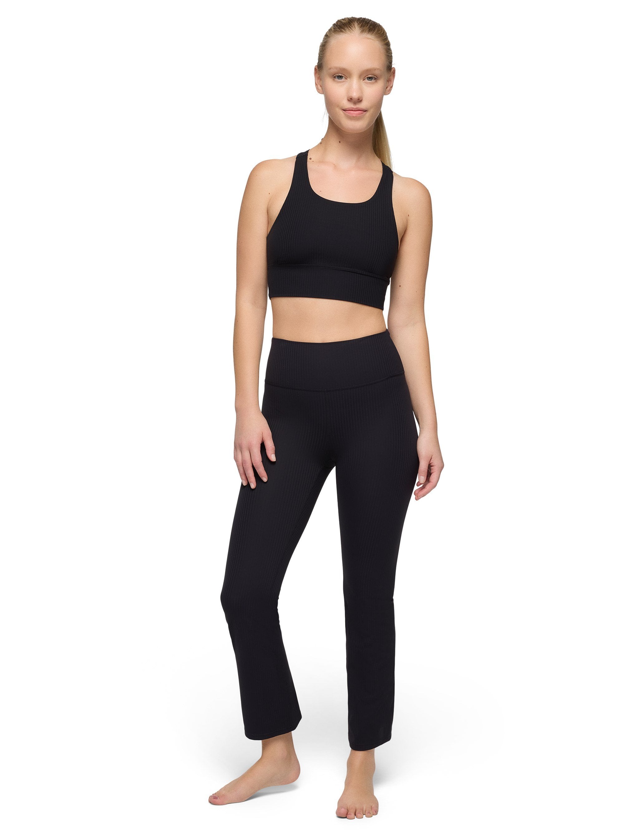 prAna Womens  Luxara Rib Flare Crop Leggings