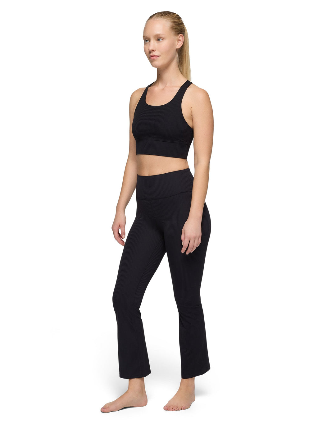 prAna Womens  Luxara Rib Flare Crop Leggings