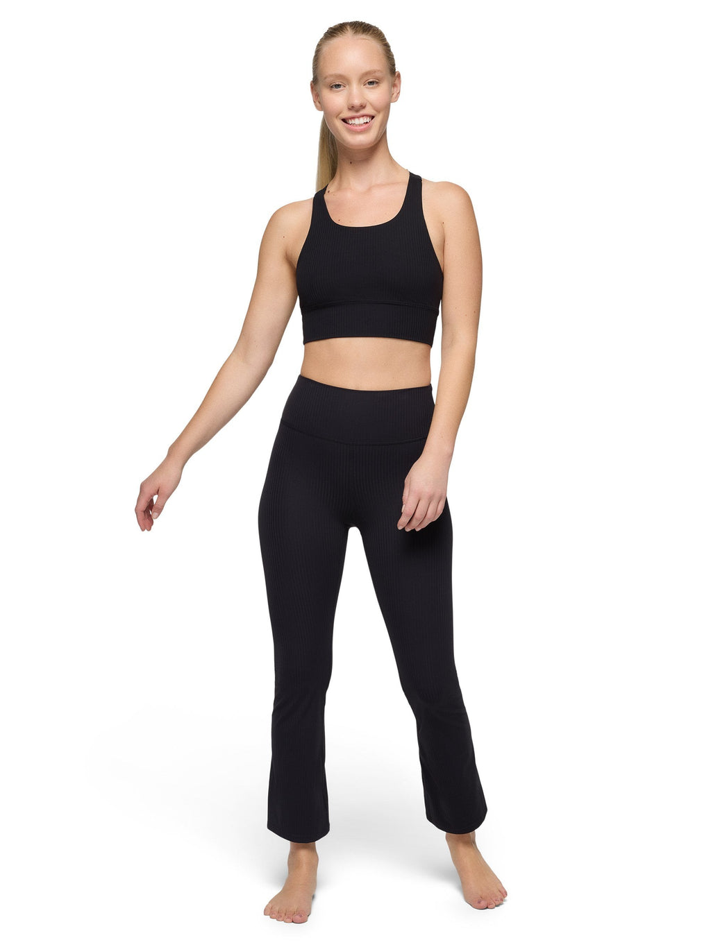 prAna Womens  Luxara Rib Flare Crop Leggings