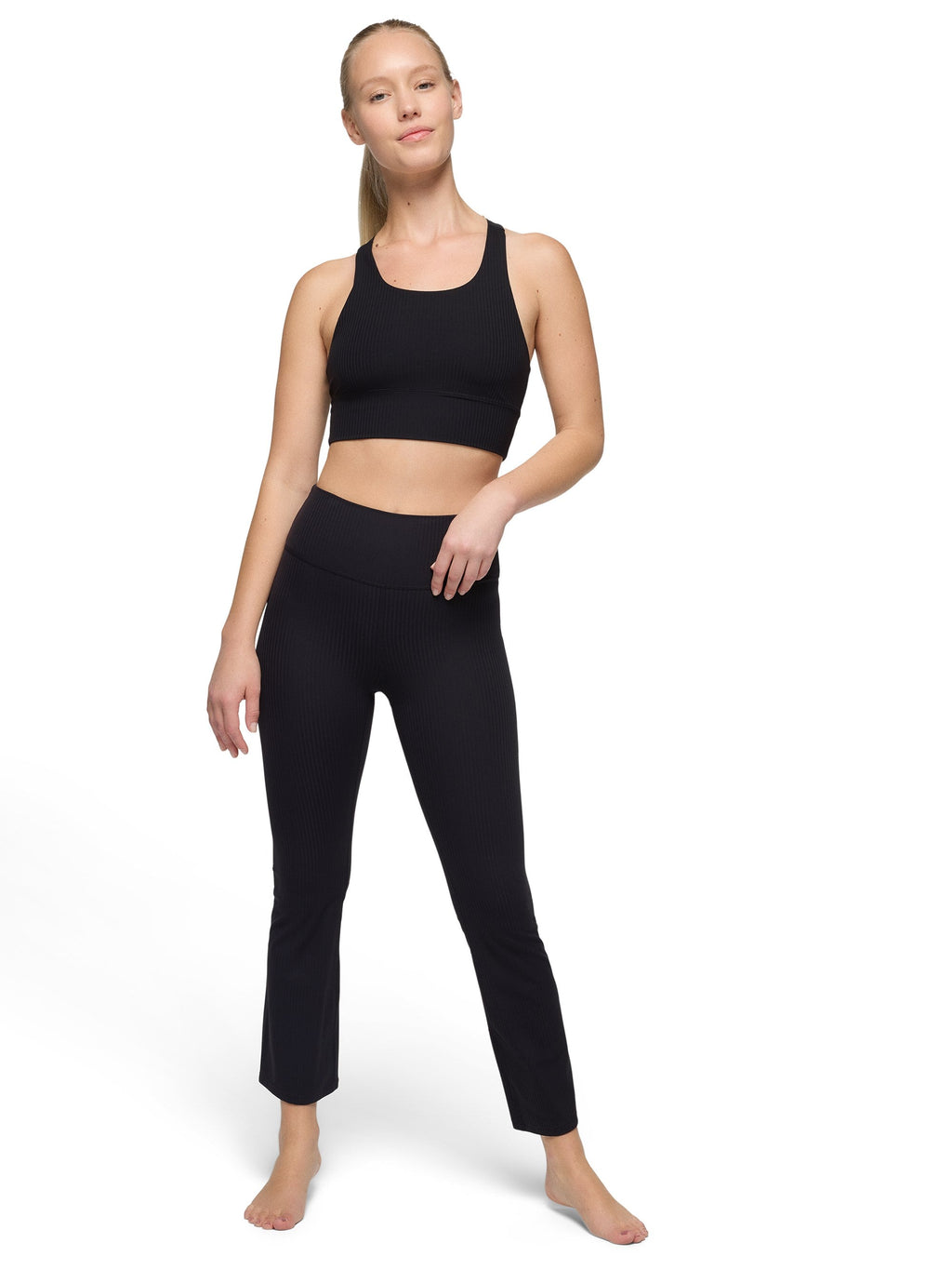 prAna Womens  Luxara Rib Flare Crop Leggings