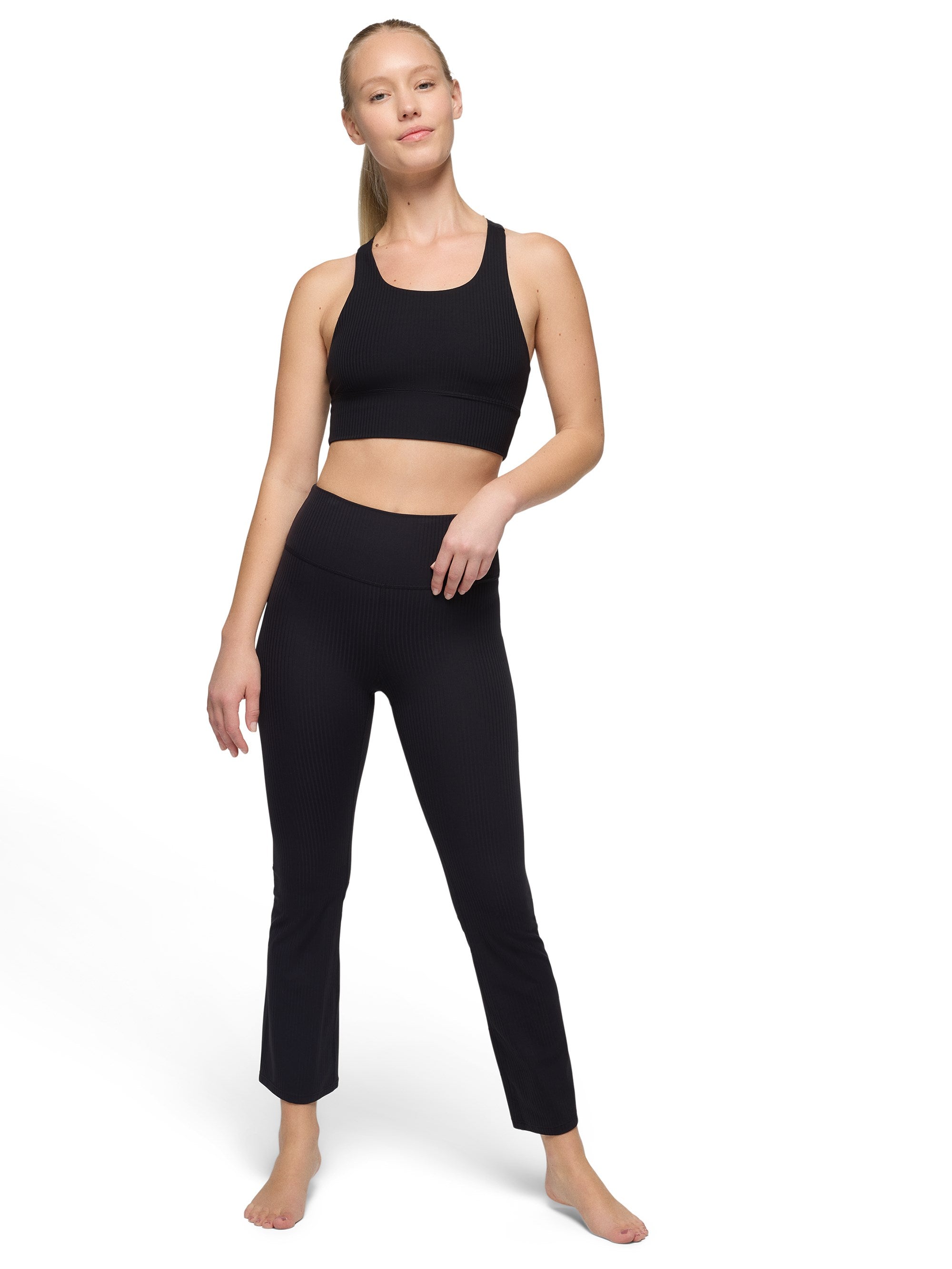 prAna Womens  Luxara Rib Flare Crop Leggings