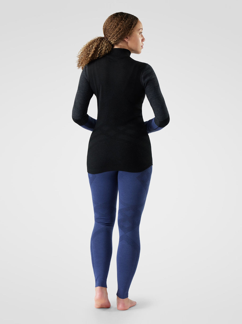 Smartwool Womens Intraknit Thermal Merino Base Layer Colorblock 1/4 Zip