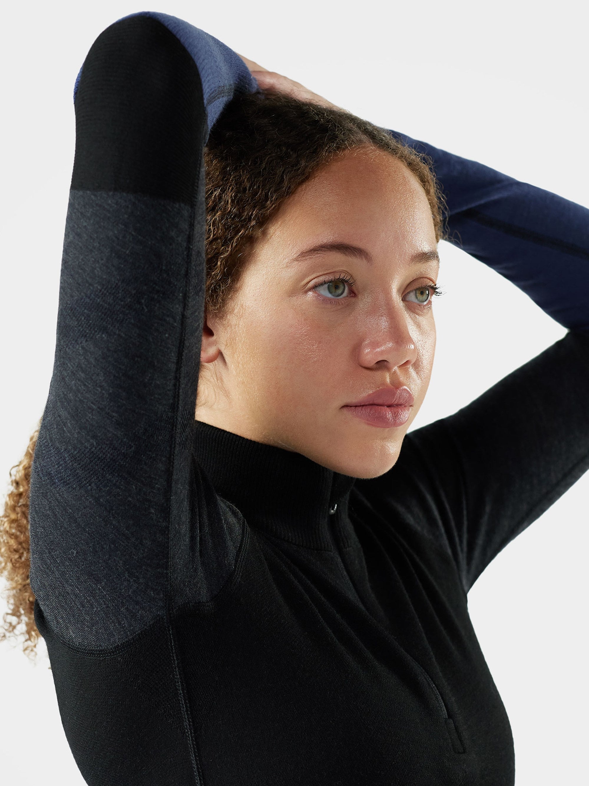 Smartwool Womens Intraknit Thermal Merino Base Layer Colorblock 1/4 Zip