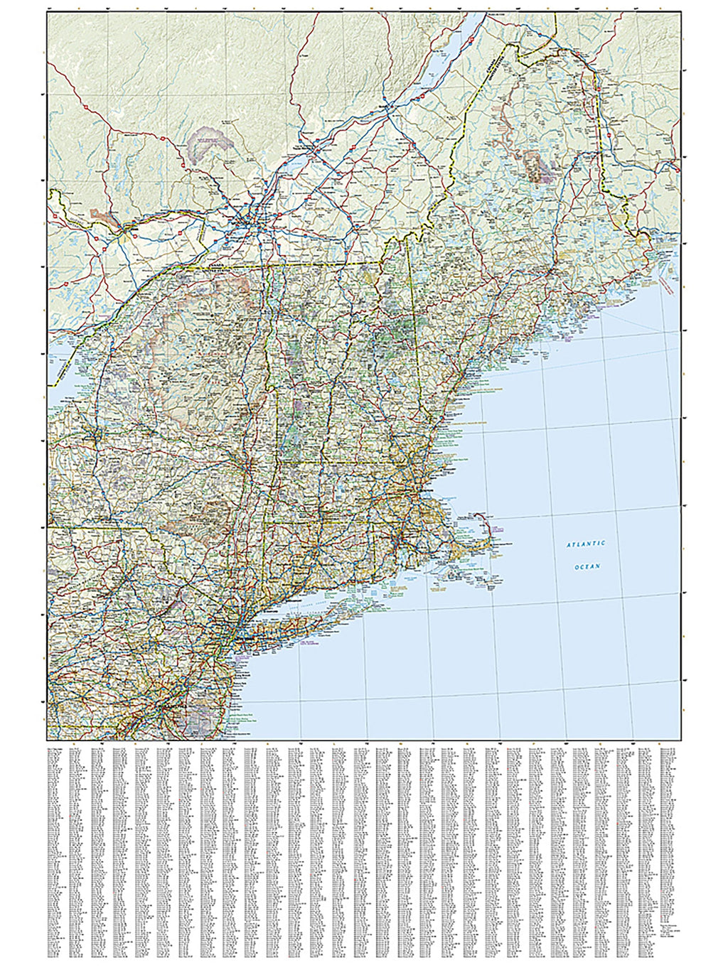 National Geographic United States, Northeast Map