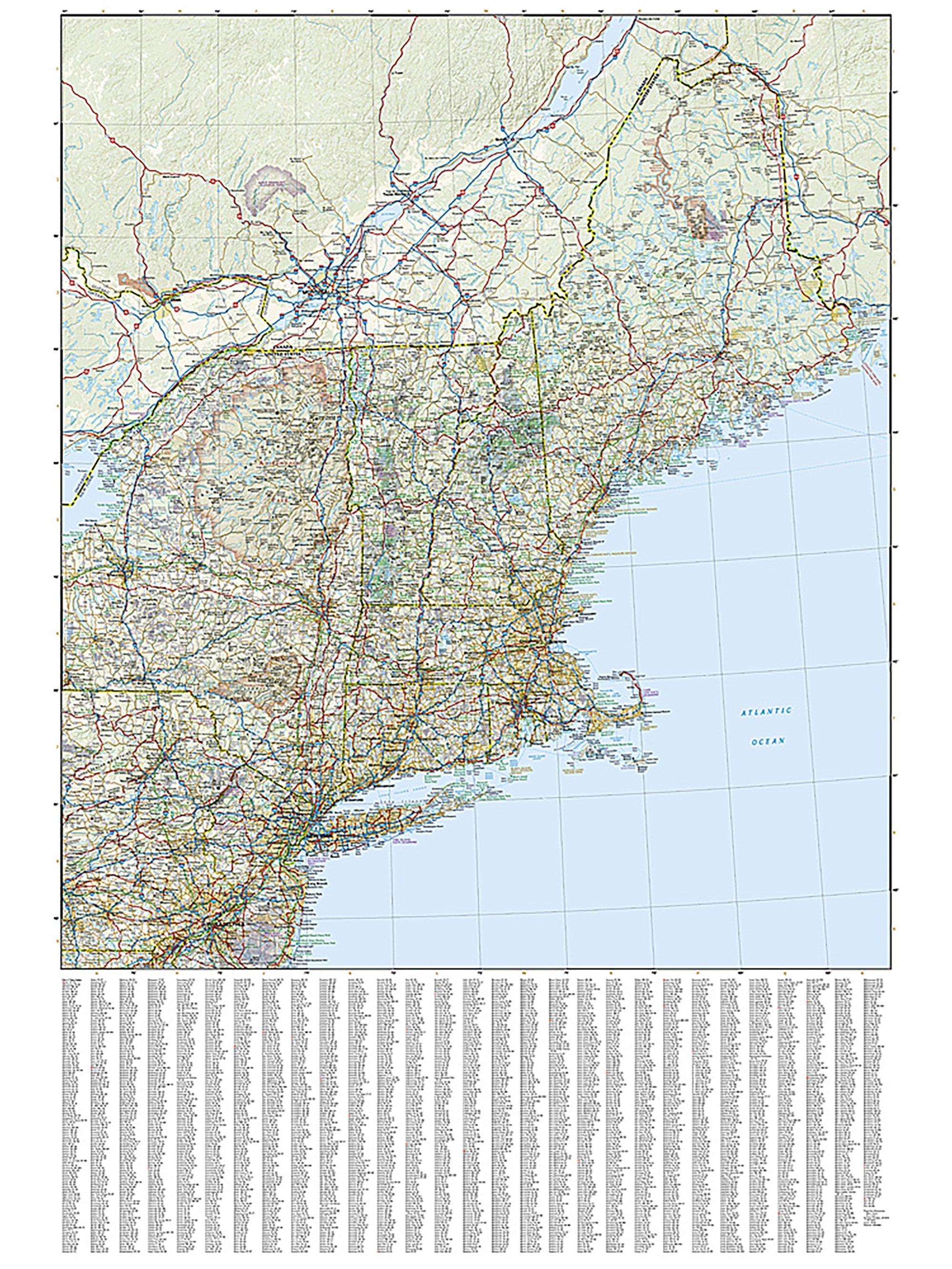 National Geographic United States, Northeast Map