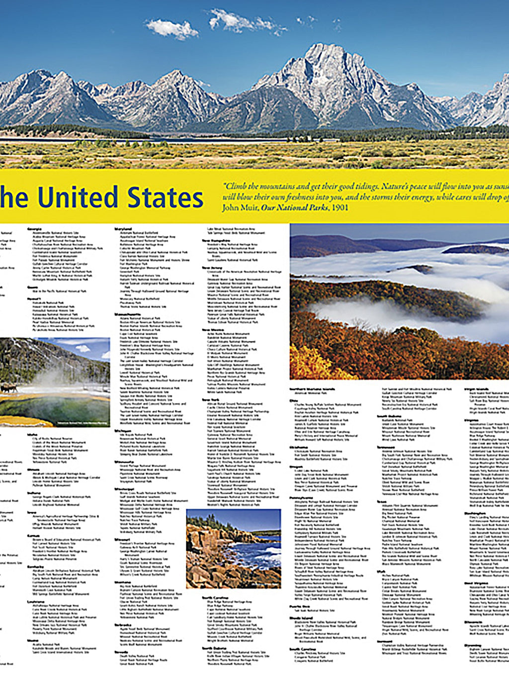 National Geographic National Parks of the United States Map