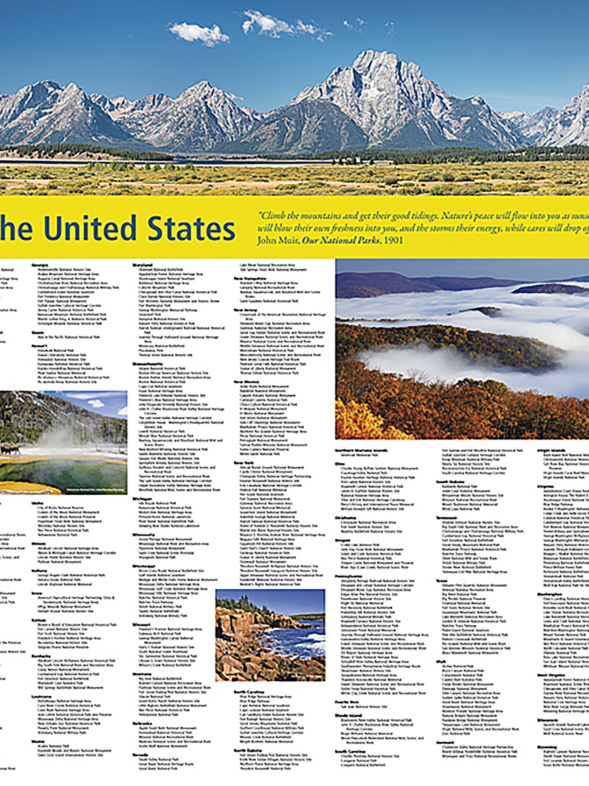 National Geographic National Parks of the United States Map