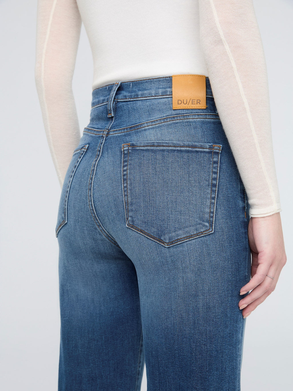 Duer Womens Performance Denim + High Rise Straight Pants