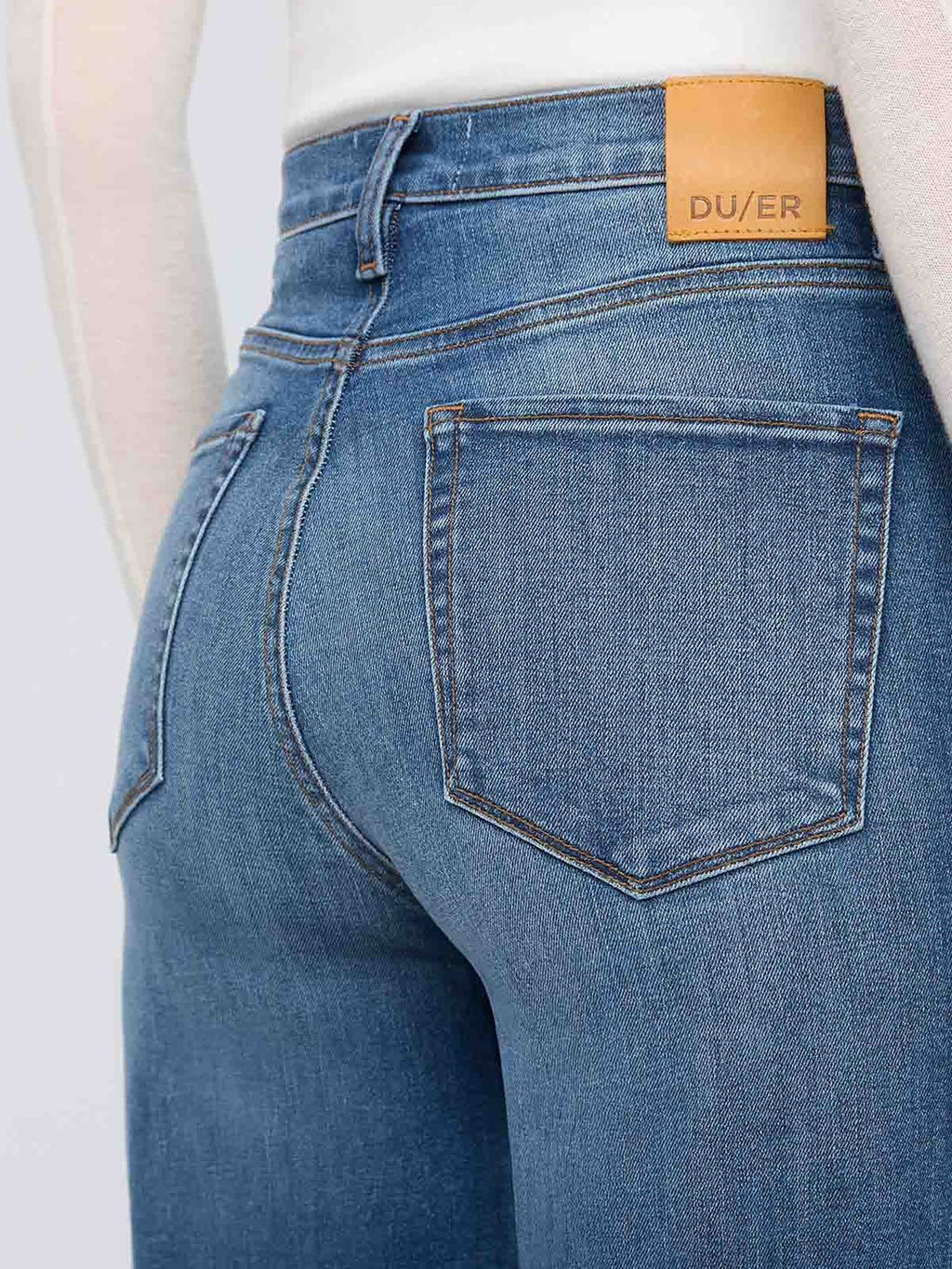 Duer Womens Performance Denim + High Rise Straight Pants