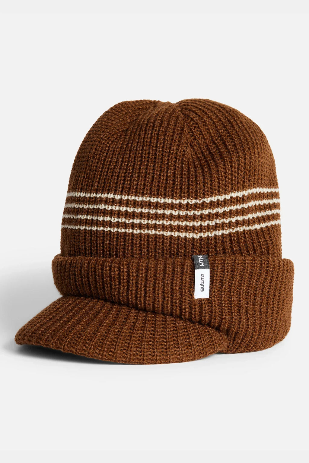 Autumn Visor Beanie – Two-Color Stripe