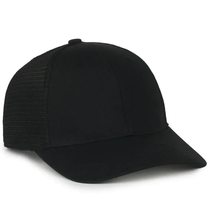Outdoor Cap FLX672M ProFlex® Stretch Mesh Cap – Structured Pro Round Crown, Premium Cotton Twill, Adjustable Sweatband