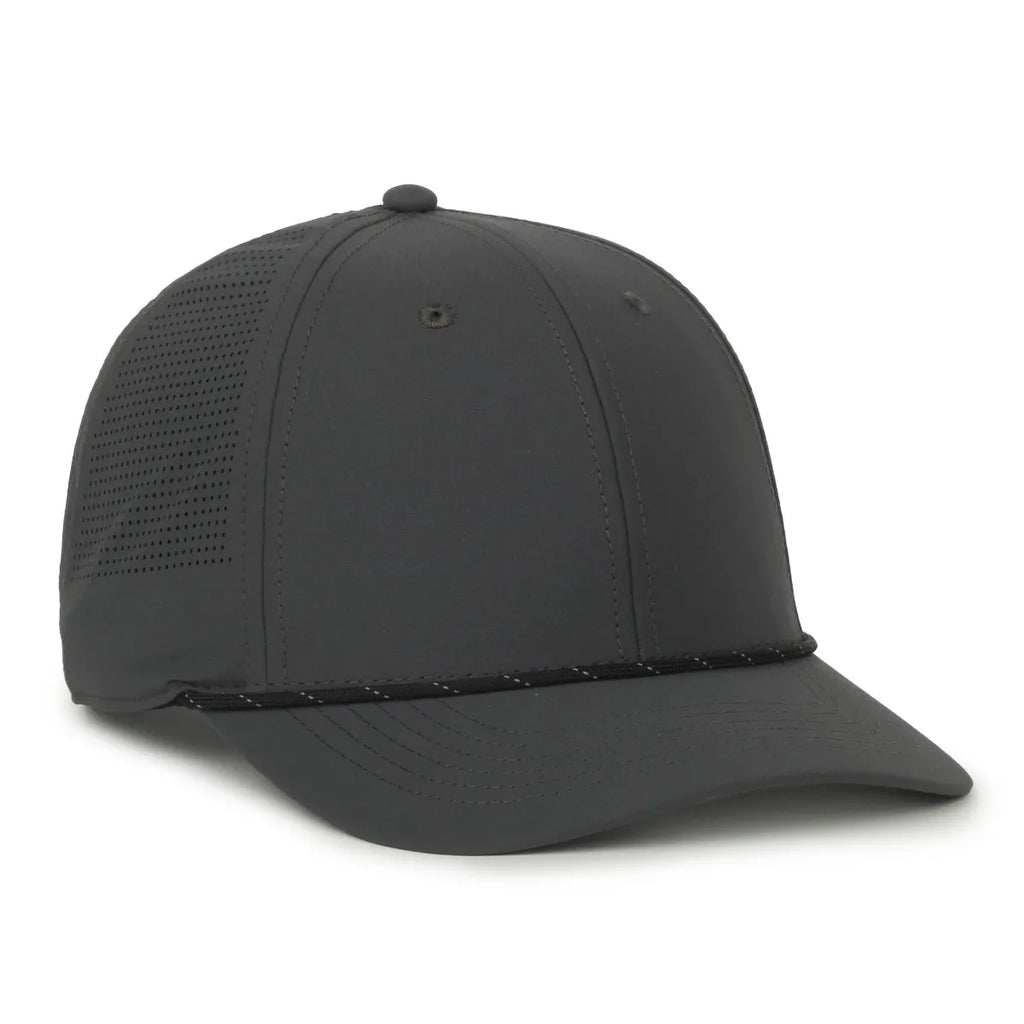 Outdoor Cap 660 Perforated Performance Polyester Cap w/Cord – Pro Mid Crown, Structured with Pre-Curved Visor