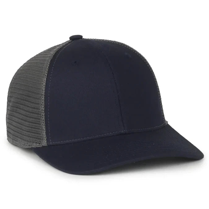 Outdoor Cap FLX672M ProFlex® Stretch Mesh Cap – Structured Pro Round Crown, Premium Cotton Twill, Adjustable Sweatband