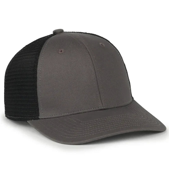 Outdoor Cap FLX672M ProFlex® Stretch Mesh Cap – Structured Pro Round Crown, Premium Cotton Twill, Adjustable Sweatband