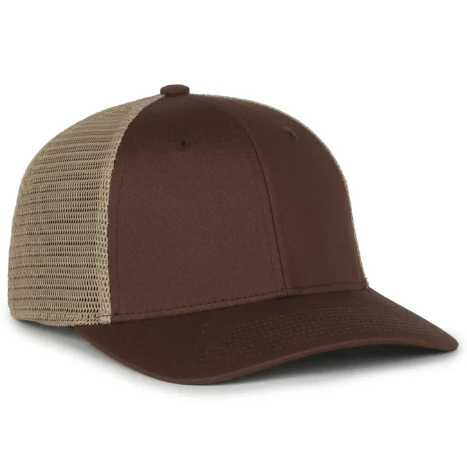 Outdoor Cap FLX672M ProFlex® Stretch Mesh Cap – Structured Pro Round Crown, Premium Cotton Twill, Adjustable Sweatband
