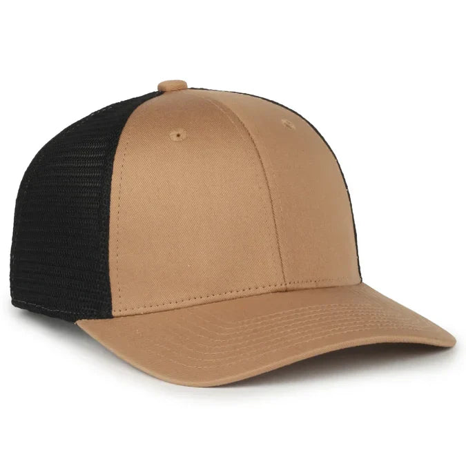 Outdoor Cap FLX672M ProFlex® Stretch Mesh Cap – Structured Pro Round Crown, Premium Cotton Twill, Adjustable Sweatband