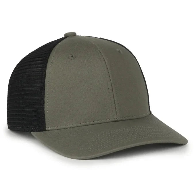 Outdoor Cap FLX672M ProFlex® Stretch Mesh Cap – Structured Pro Round Crown, Premium Cotton Twill, Adjustable Sweatband