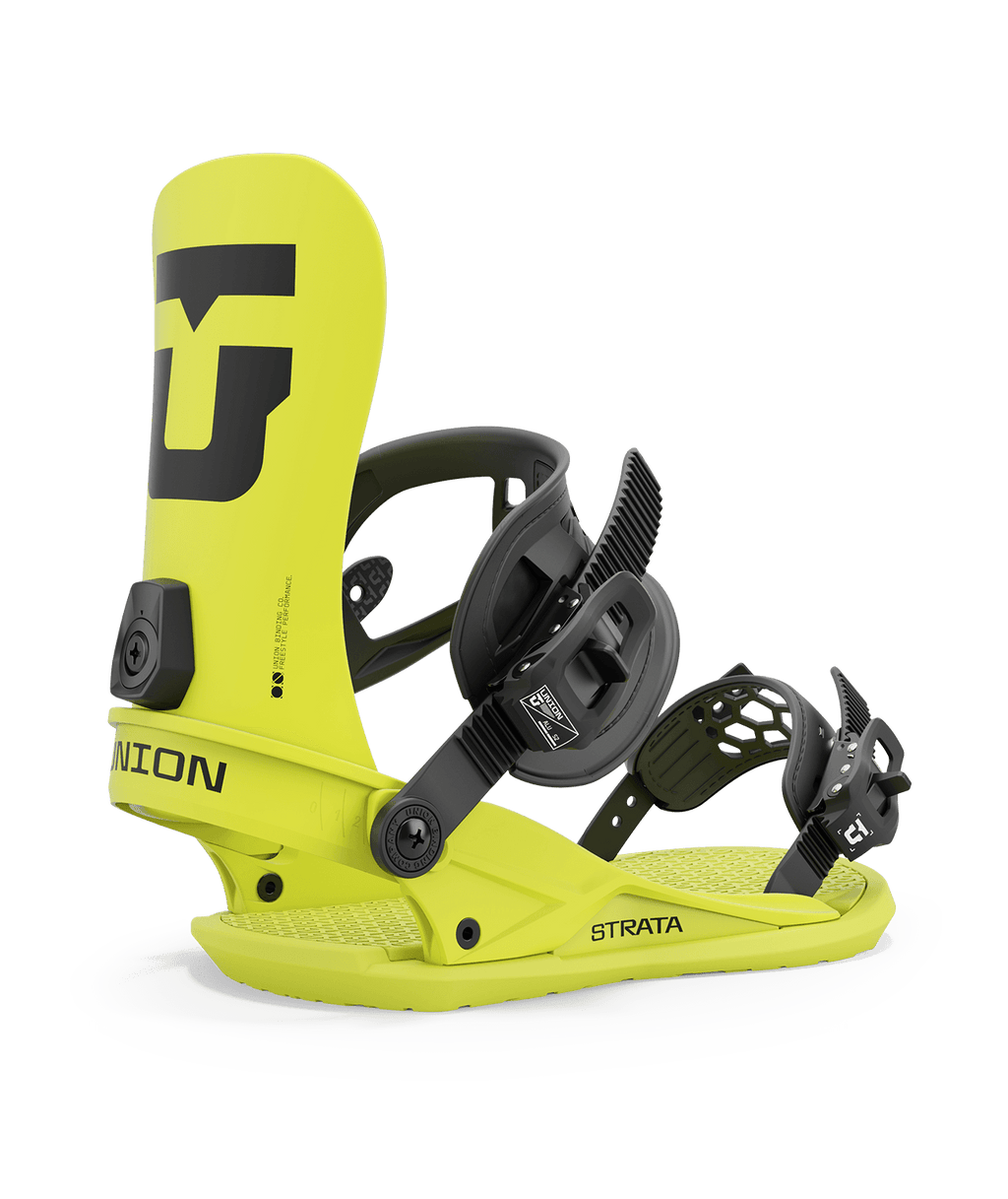 Union Strata Snowboard Bindings - Men's 2025 | Fan Favorite Freestyle Bindings: Soft, Surfy, and Shock-Absorbing for a Smooth Thrill on Any Terrain