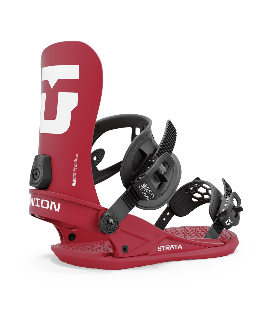 Union Strata Snowboard Bindings - Men's 2025 | Fan Favorite Freestyle Bindings: Soft, Surfy, and Shock-Absorbing for a Smooth Thrill on Any Terrain