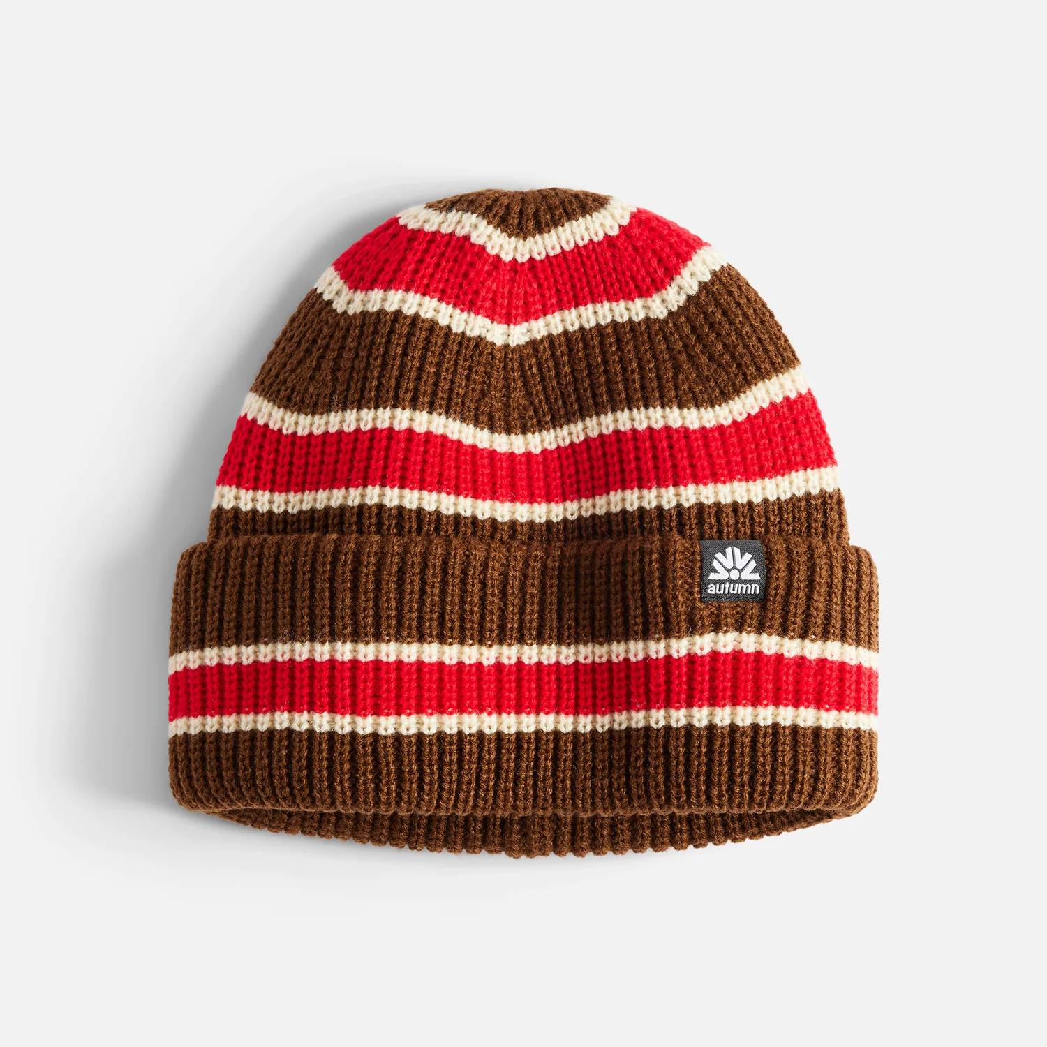Autumn Slacker Beanie – Three-Color Stripe