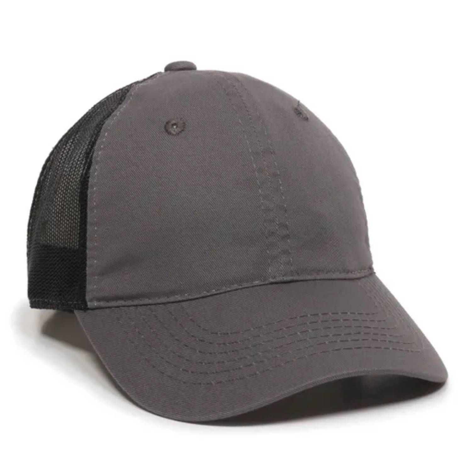 Outdoor Cap FWT-130 Garment Washed Trucker Hat – Unstructured Low Crown, Mesh Back, Adjustable Closure