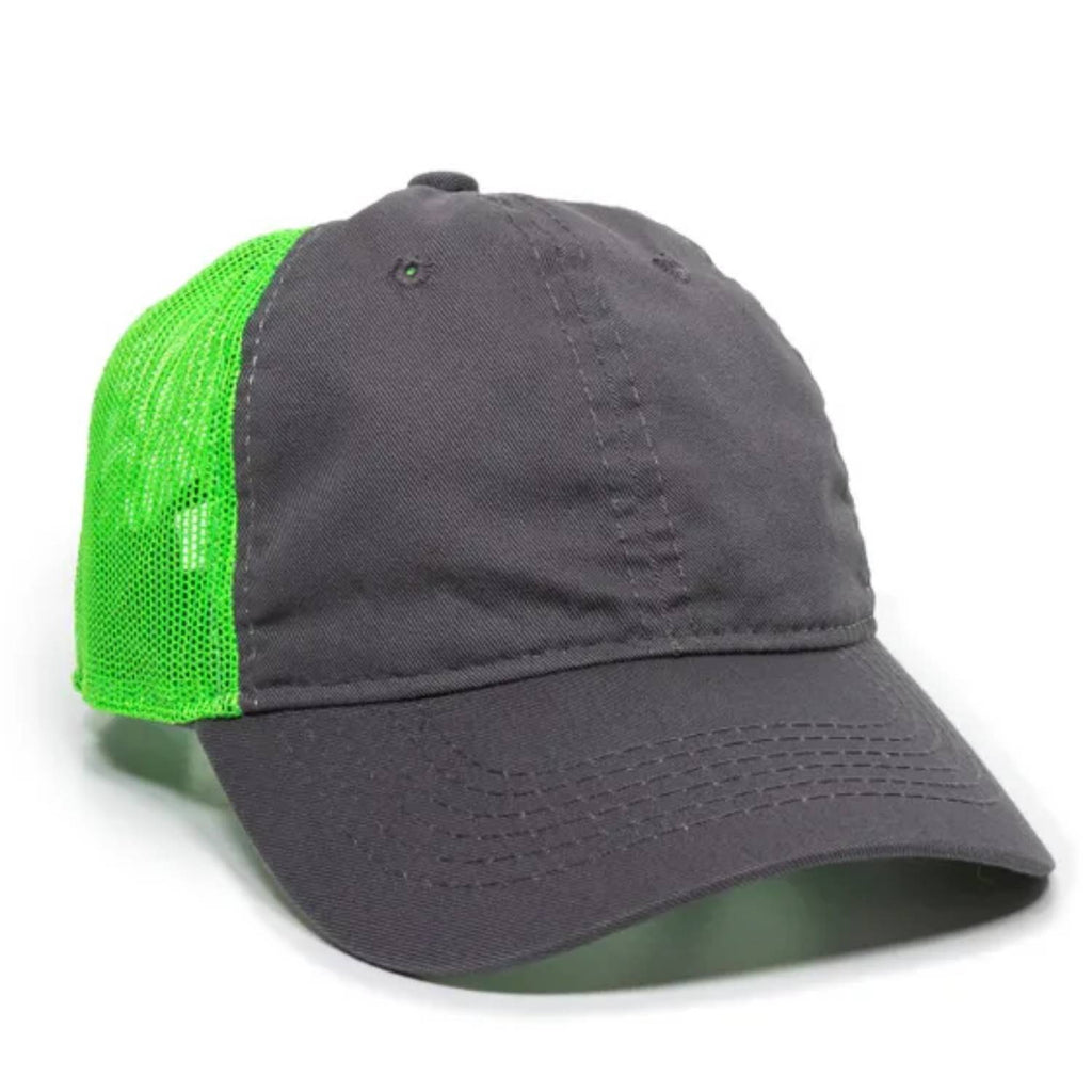 Outdoor Cap FWT-130 Garment Washed Trucker Hat – Unstructured Low Crown, Mesh Back, Adjustable Closure
