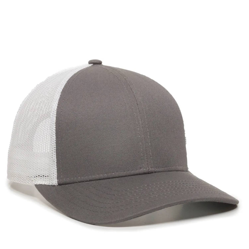 Outdoor Cap OC770 Premium Low Profile Trucker Cap – Pro Round Crown Structured Hat with Mesh Back Panels