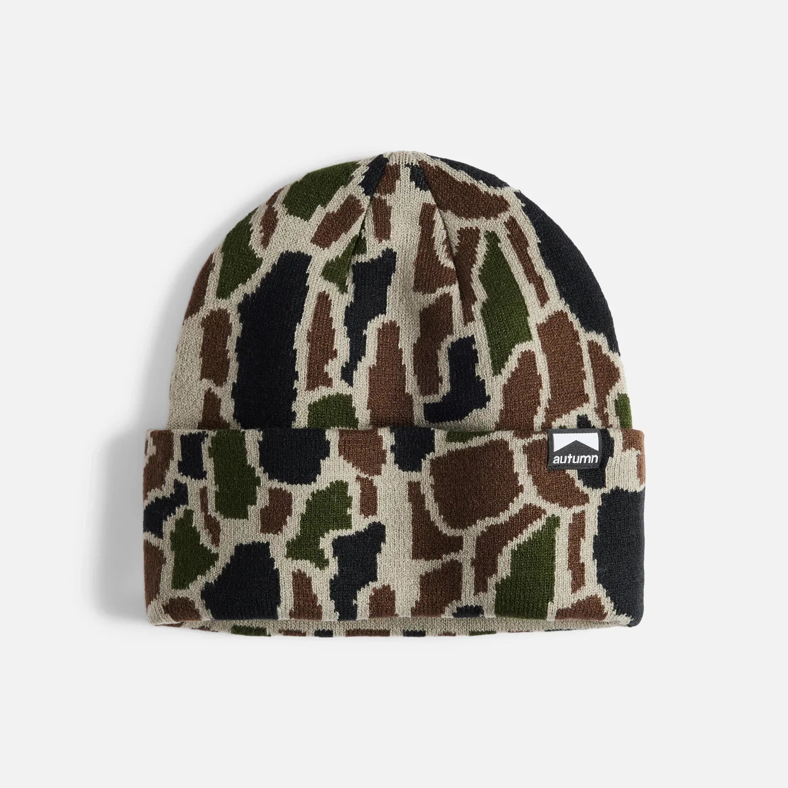 Autumn Treebark Beanie – Four-Color Knit