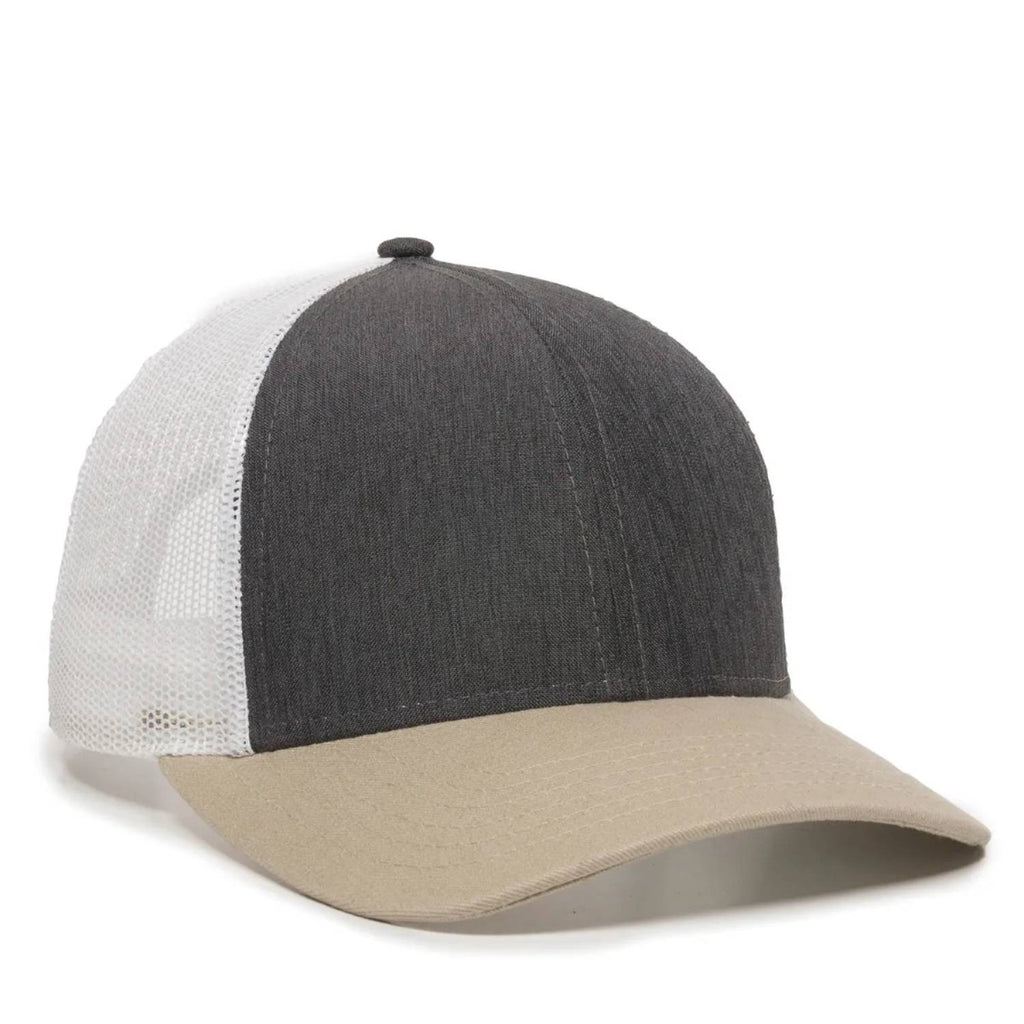 Outdoor Cap OC770 Premium Low Profile Trucker Cap – Pro Round Crown Structured Hat with Mesh Back Panels