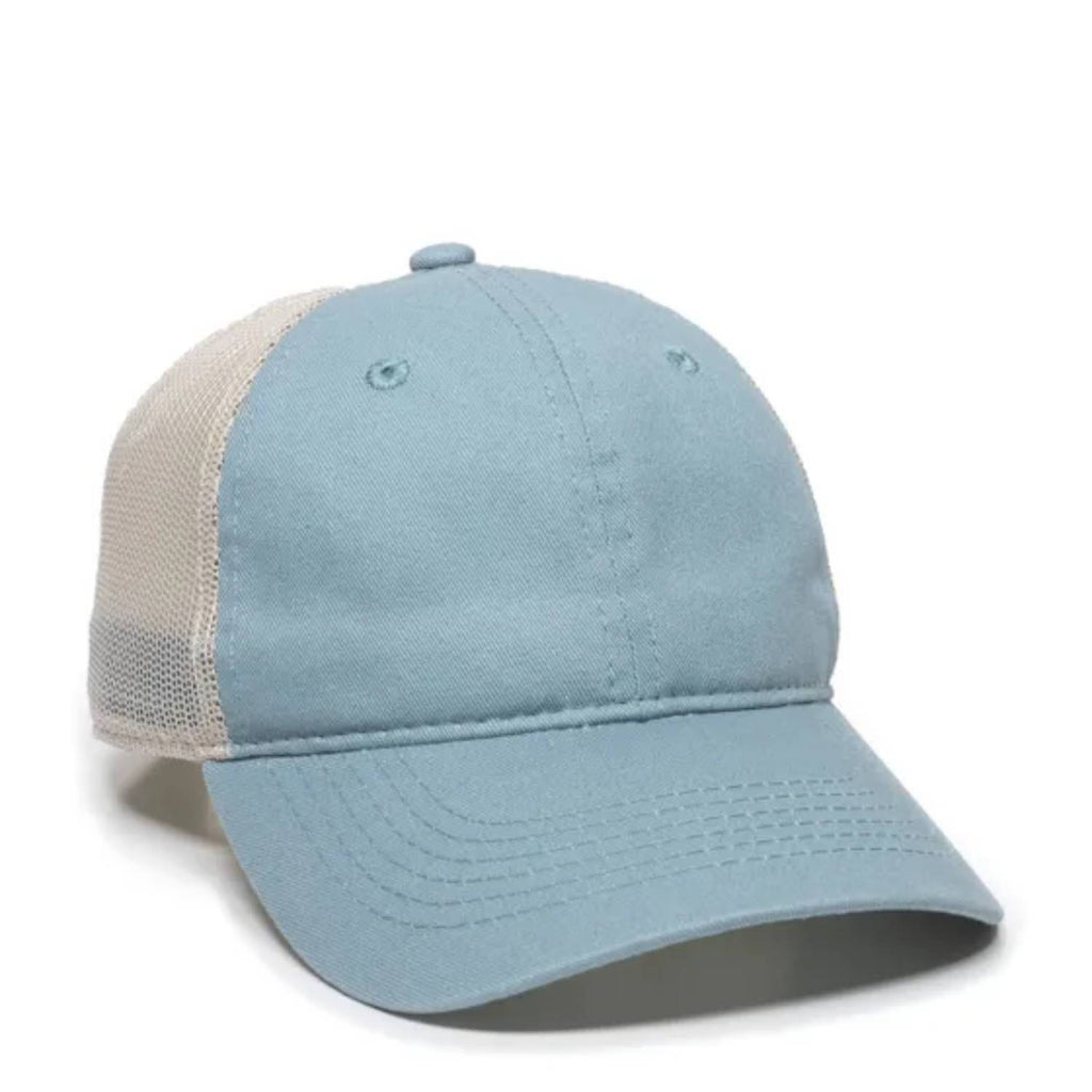 Outdoor Cap FWT-130 Garment Washed Trucker Hat – Unstructured Low Crown, Mesh Back, Adjustable Closure
