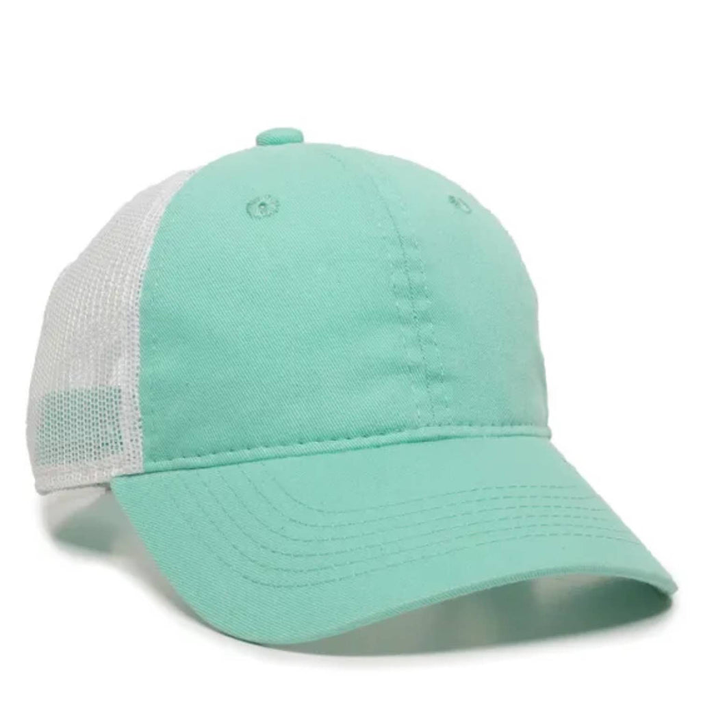 Outdoor Cap FWT-130 Garment Washed Trucker Hat – Unstructured Low Crown, Mesh Back, Adjustable Closure