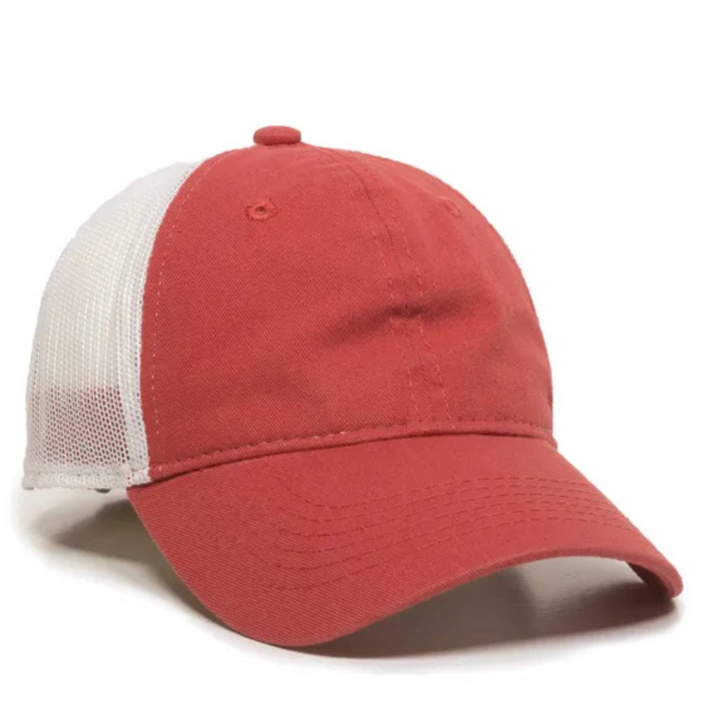 Outdoor Cap FWT-130 Garment Washed Trucker Hat – Unstructured Low Crown, Mesh Back, Adjustable Closure