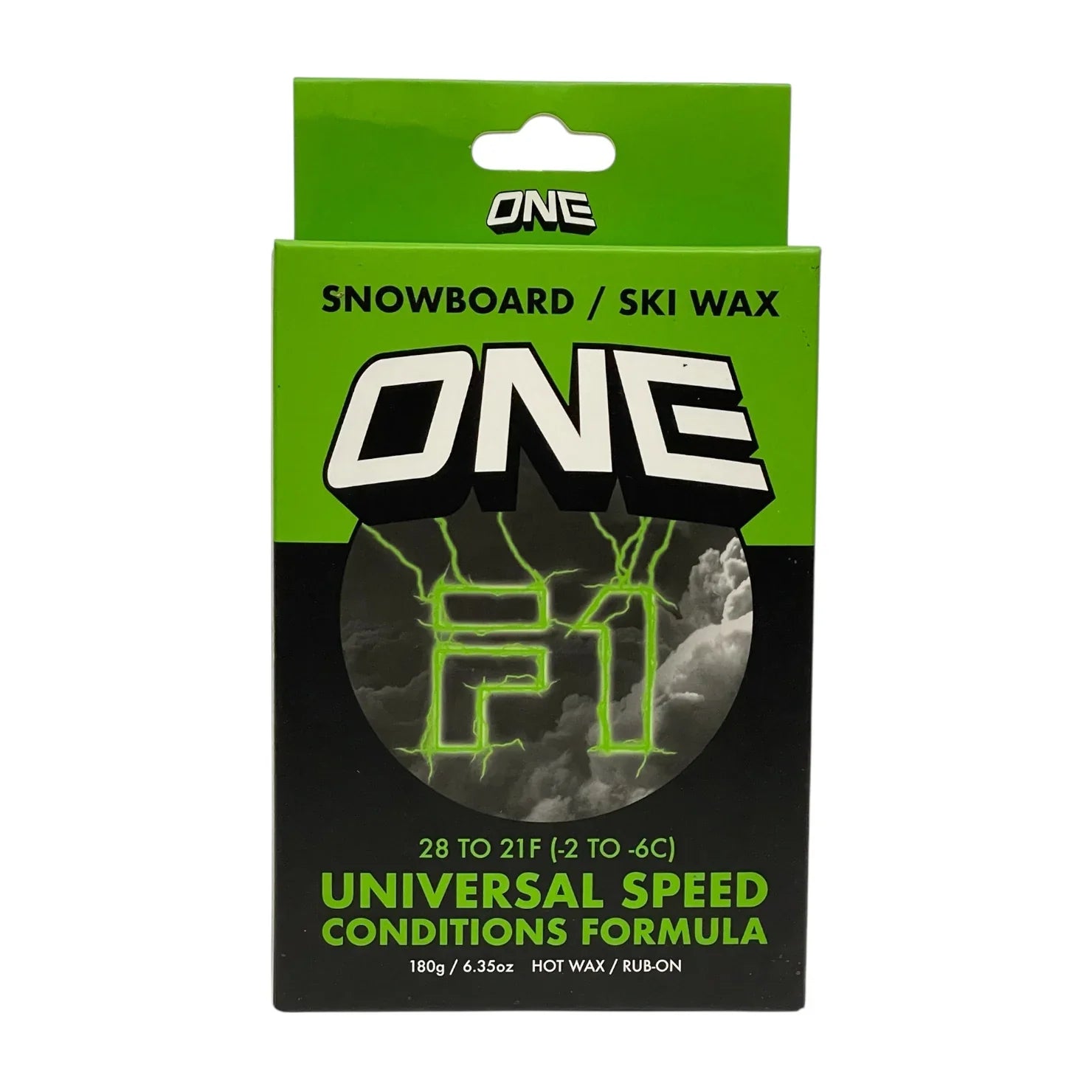 One Ball NEW F-1 Trick All Temp Wax - Custom Lightening bolt box die-cut!  180g