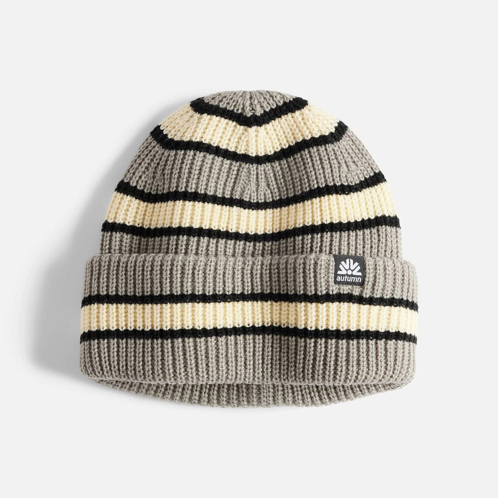 Autumn Slacker Beanie – Three-Color Stripe