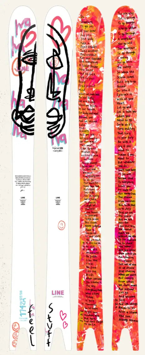 LINE Sakana Dylan Siggers Edition Skis 2026 – All-Mountain Freeride Skis with Swallowtail Design, Wide Shovel & Carving Power