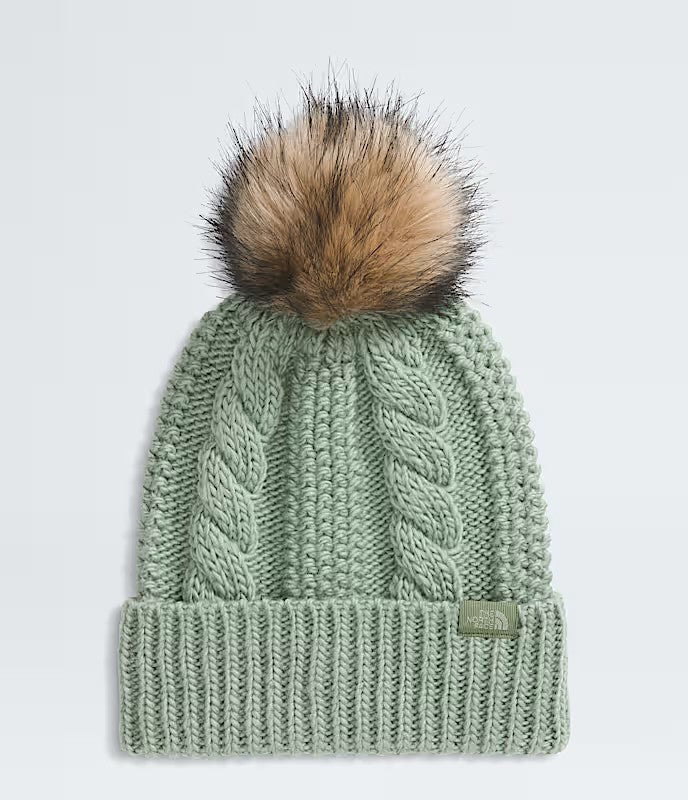 The North Face Oh Mega Fur Pom Beanie | Cozy Chunky Knit Hat with Faux Fur Pom