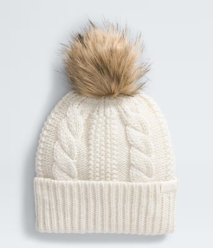 The North Face Oh Mega Fur Pom Beanie | Cozy Chunky Knit Hat with Faux Fur Pom