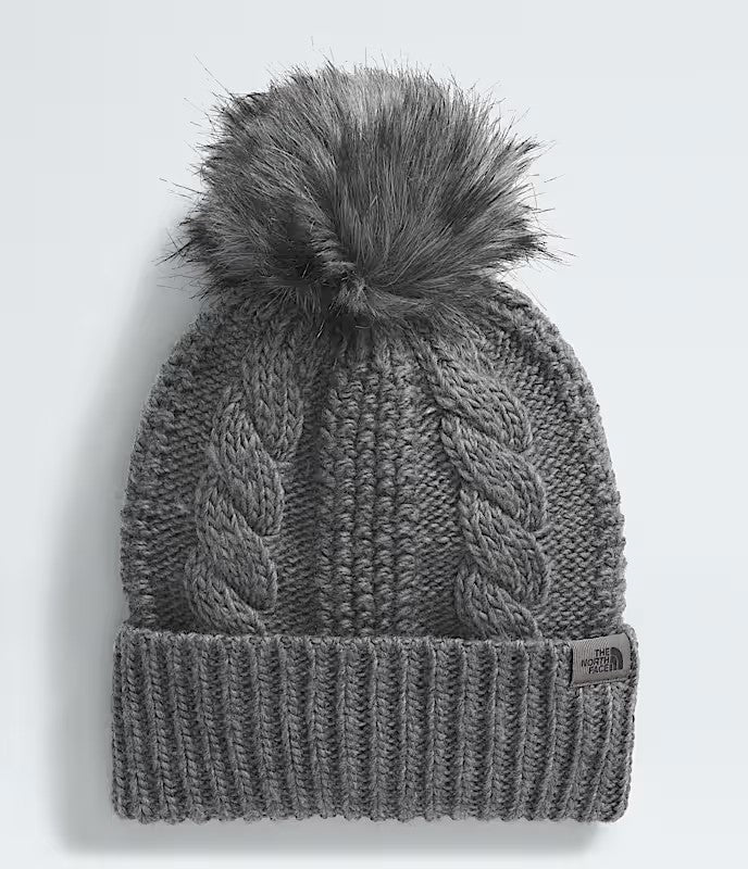 The North Face Oh Mega Fur Pom Beanie | Cozy Chunky Knit Hat with Faux Fur Pom