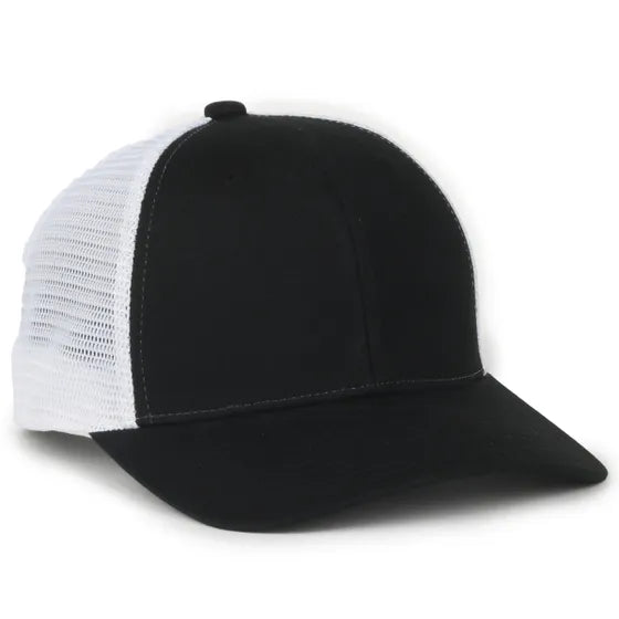 Outdoor Cap FLX672M ProFlex® Stretch Mesh Cap – Structured Pro Round Crown, Premium Cotton Twill, Adjustable Sweatband