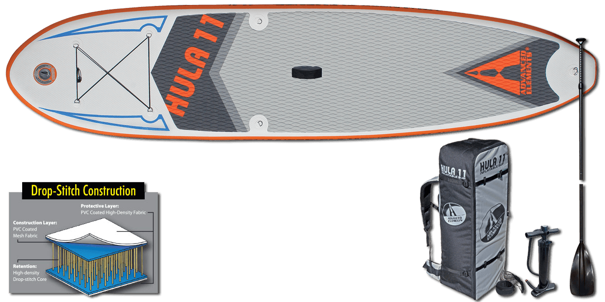Advanced Elements Hula 11 Inflatable SUP w/ Paddle, Pump, Leash & Pack